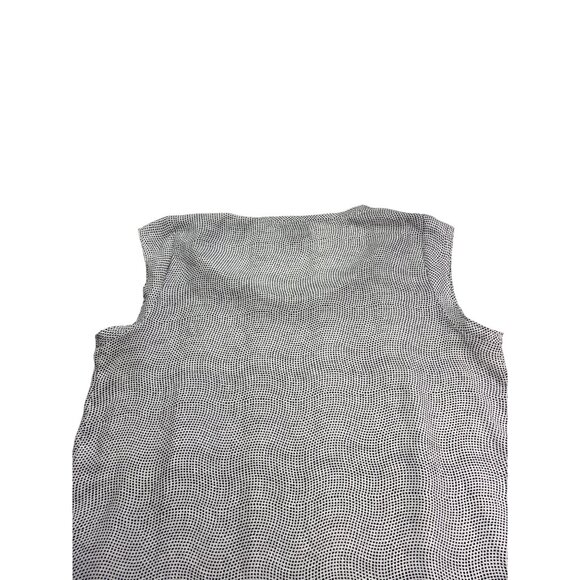 Mossimo Sleeveless Black White Dot Pattern Sheer Top Size L Womens High Low - Picture 5 of 9